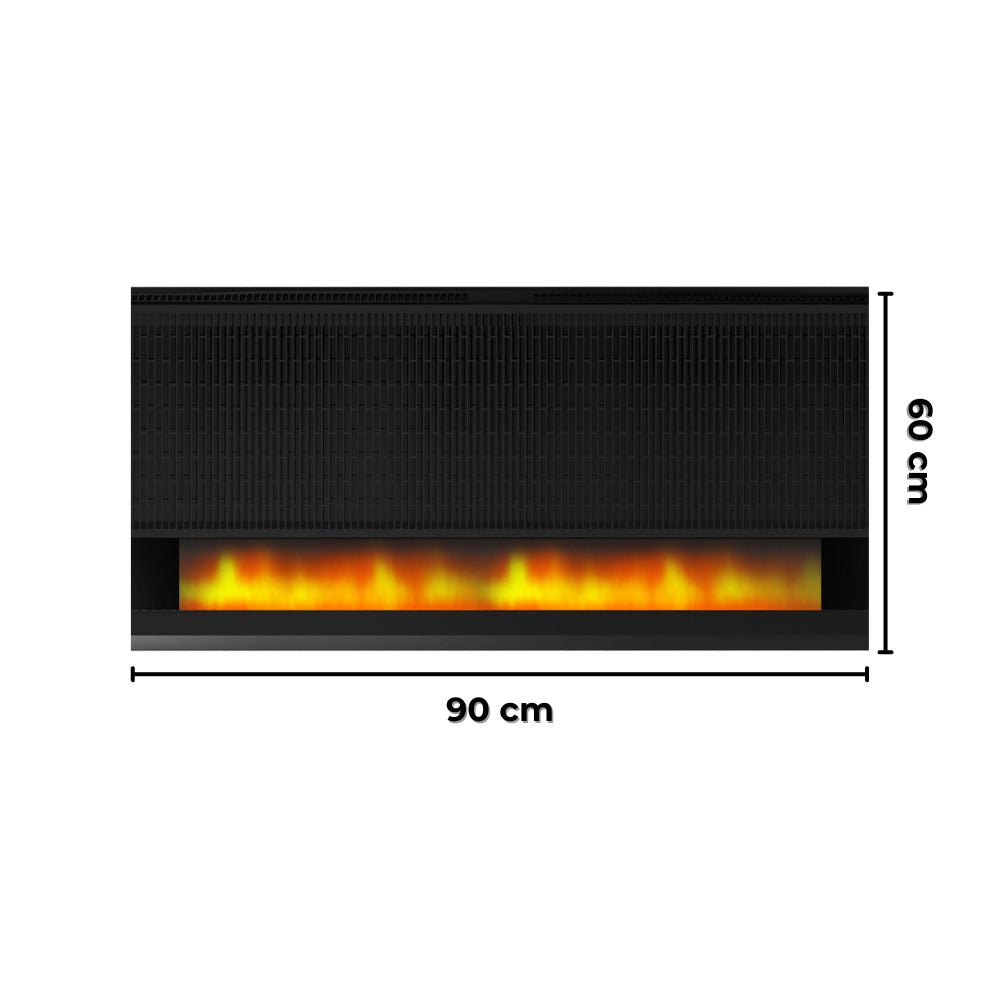 Panou Radiant cu Aspect Semineu si Proiectie Flacara LED - Design Modern, 1700W