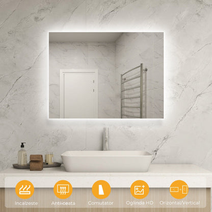 Oglinda tip Panou Radiant, cu lumina LED, 580W